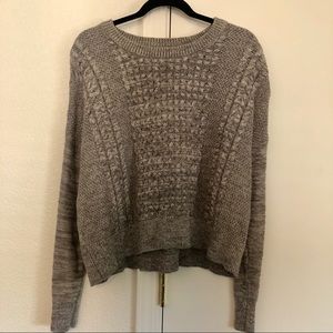 Cropped Grey Cable Knit Sweater NWOT